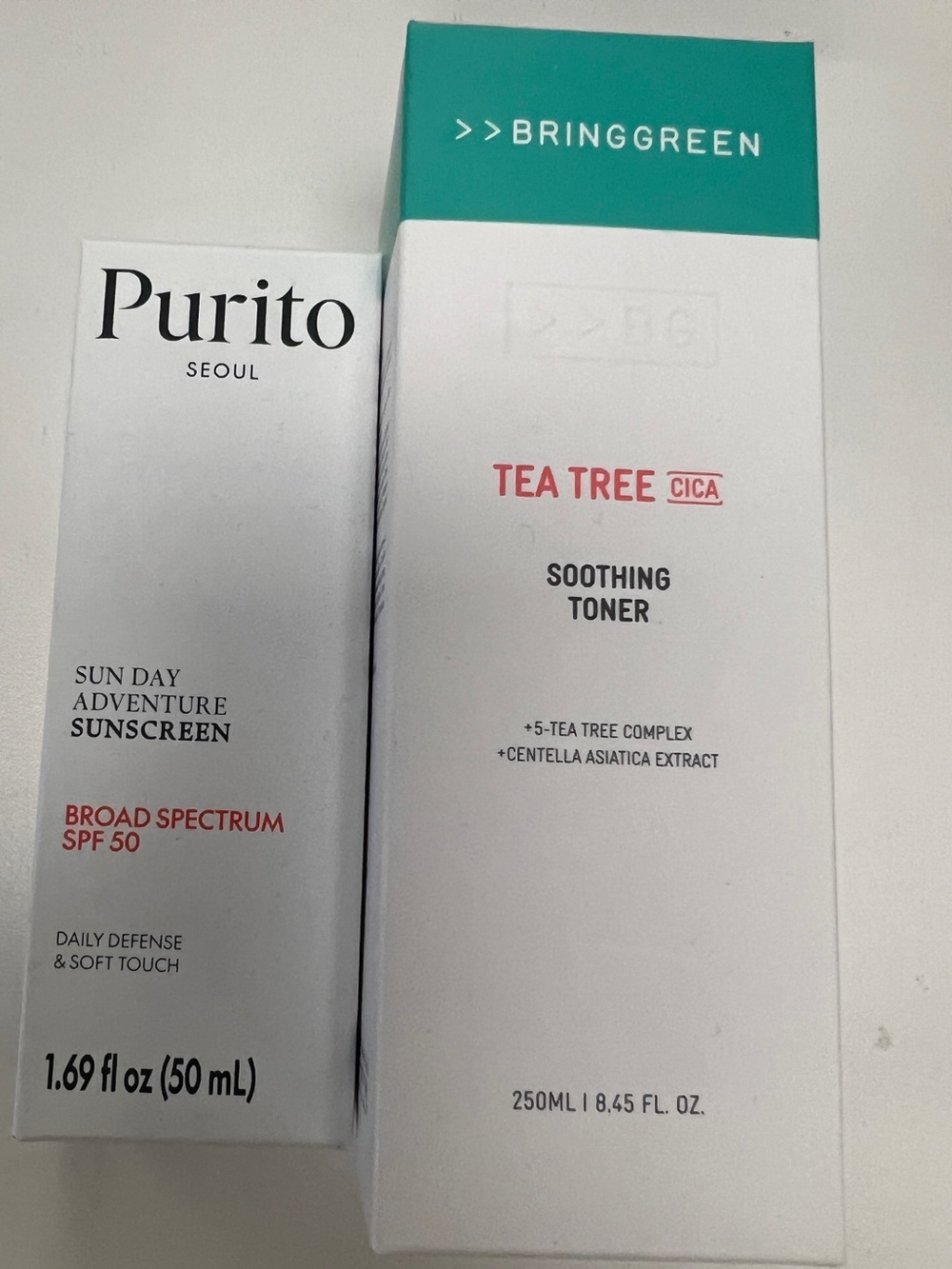 Tea Tree Cica Soothing Toner and sunscreen set
